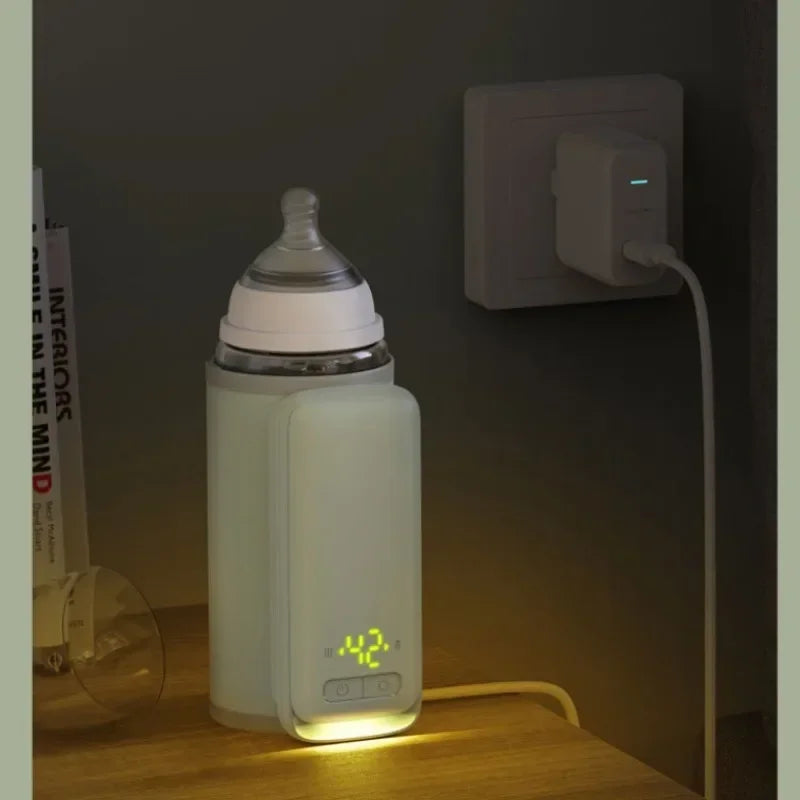 Portable and Fast Night Milk Dispenser Rechargeable Intelligent Constant Temperature Milk Bottle Heating and Insulation Sleeve